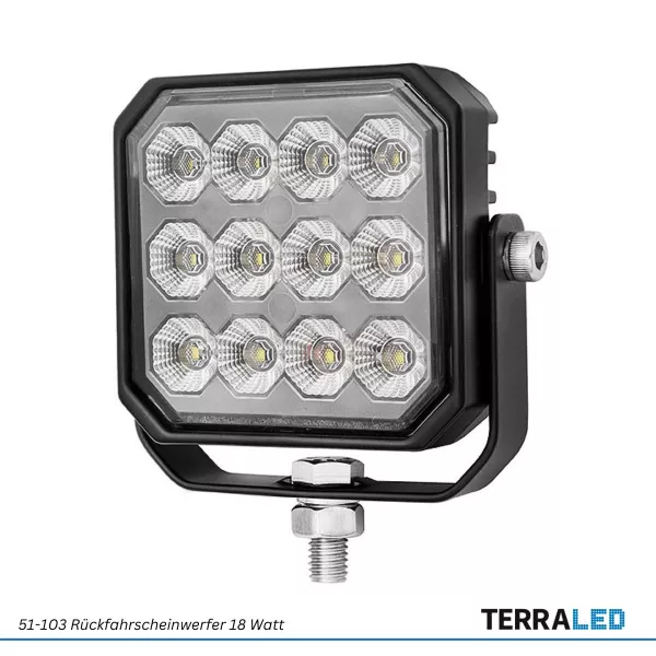 LED Rückfahrscheinwerfer 18 Watt mit ECE R23 Zulassung TerraLED BULL