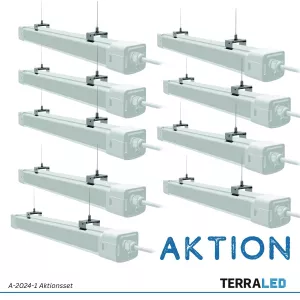 AKTION: 9x LED Feuchtraumleuchte 120cm 45 Watt Gesamt 56700 Lumen