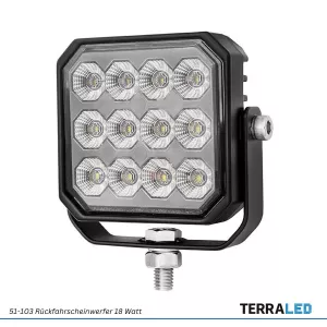 LED Rückfahrscheinwerfer 18 Watt mit ECE R23 Zulassung TerraLED BULL