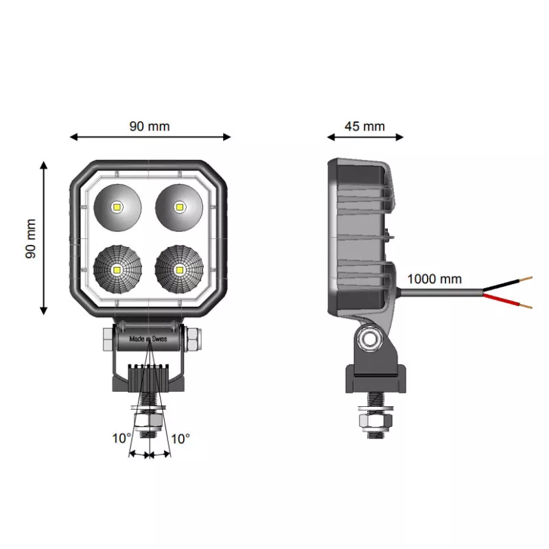ADR Scheinwerfer und Rückfahrscheinwerfer R23 - 1200 Lumen 9-32 V, Rückfahrscheinwerfer, LED, Sicherheit